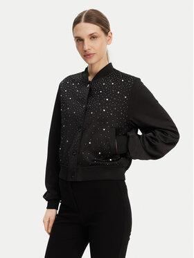 DKNY DKNY Kurtka bomber P4JJZXIZ Czarny Regular Fit