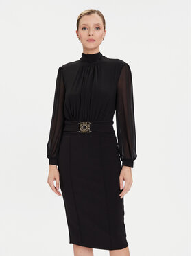 Rinascimento Rinascimento Cocktail obleka CFC0126210003 Črna Slim Fit