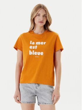 Mustang Mustang Tricou Floris 1016157 Portocaliu Relaxed Fit