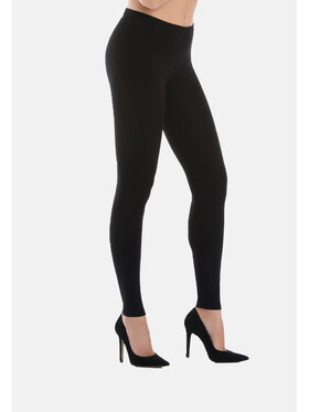 Teyli Teyli Legginsy sportowe bawełniane Push Up Czarny Regular Fit