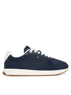 Tommy Hilfiger Tommy Hilfiger Sneakersy Th Runner Suede Monogram FW0FW09620 Granatowy