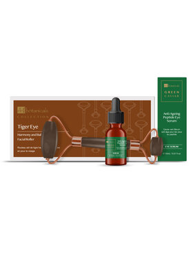Dr Botanicals Dr Botanicals Rozświetlający i równoważący wałek do twarzy Tiger Eye (złota rączka metalowa) Zestaw do pielęgnacji