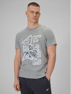 4F 4F T-Shirt WINTER CODE Szary jasny Regular Fit