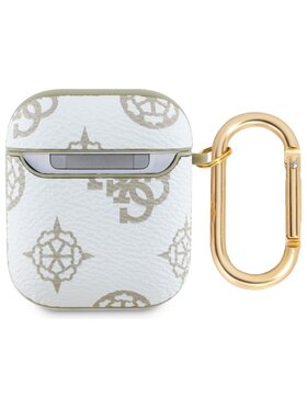 Guess Guess Etui na słuchawki AirPods 1/2 - 4G Hook Biały