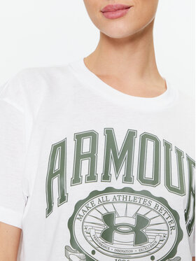 Under Armour T-shirt Ua Collegiate Crest Crop Ss 1379402 Bijela Loose Fit