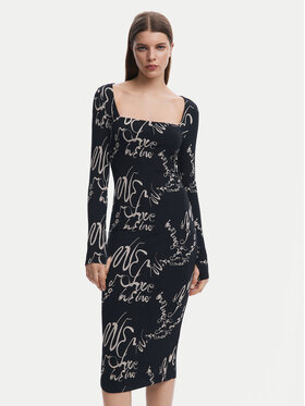 Desigual Desigual Rochie de zi 25SWVK05 Negru Slim Fit
