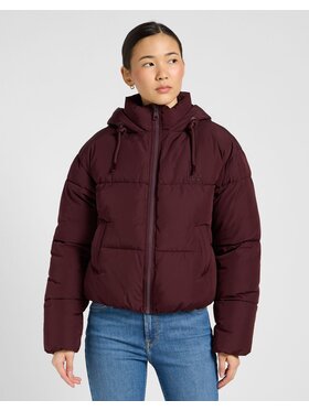 Lee Lee Kurtka przejściowa HOODED PUFFER JACKET Brązowy Relaxed Fit