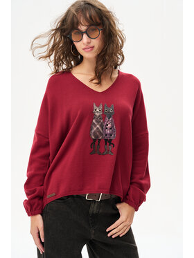 blue shadow blue shadow Sweter Kety Czerwony Regular Fit