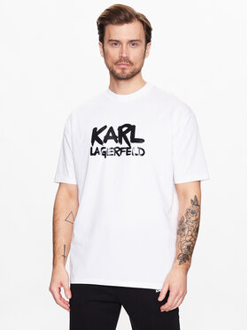 KARL LAGERFELD KARL LAGERFELD Marškinėliai 755280 531221 Balta Regular Fit