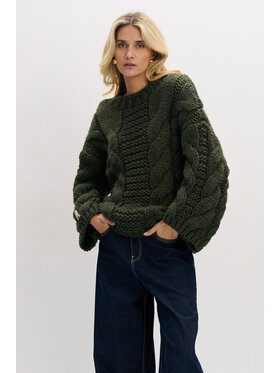 Fobya Fobya Sweter F780 Zielony Basic Fit
