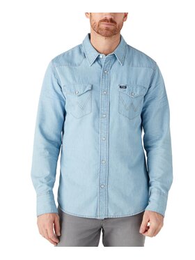 Wrangler Wrangler Koszula W5MSC3X4E_4XL Niebieski Regular Fit