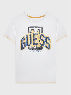 Guess Guess T-Shirt L3RI11 K8HM0 Biały Regular Fit