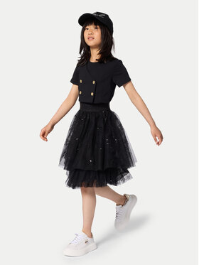 Karl Lagerfeld Kids Karl Lagerfeld Kids Kleid für den Alltag Z31142 S Schwarz Regular Fit