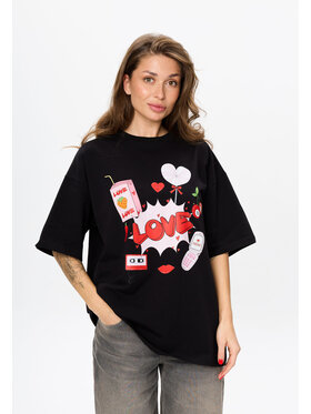 Mirons Mirons T-Shirt Print Biały Oversize