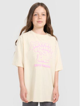 4F 4F T-Shirt KITTY JOGA Kremowy Oversize