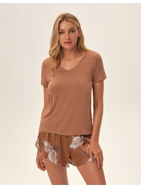 Esotiq Esotiq Piżama 42075 Pomarańczowy Regular Fit