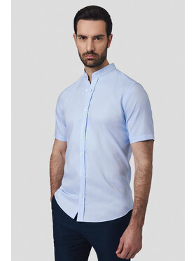 Lancerto Lancerto Koszula Koszula Błękitna Bawełniana z Krótkim Rękawem Majken KO073125000012 Niebieski Slim Fit