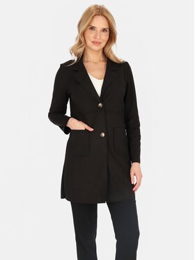 Perso Perso Płaszcz przejściowy BLE251010F Czarny Regular Fit