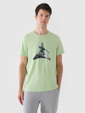 4F 4F T-Shirt 4FRAW24TTSHM2301-41S Zielony Regular Fit