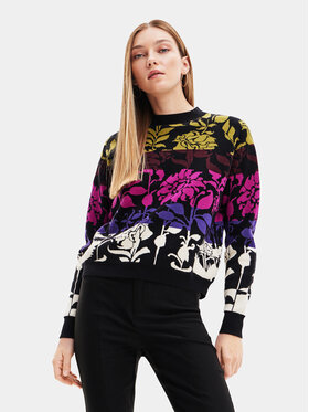 Desigual Desigual Džemperis 23WWJF05 Melns Regular Fit