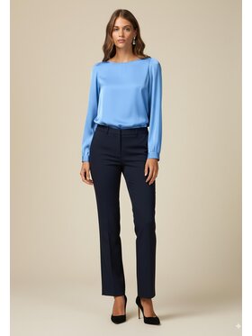 Oltre Oltre Pantaloni di tessuto P046R108804N034 Blu Regular Fit