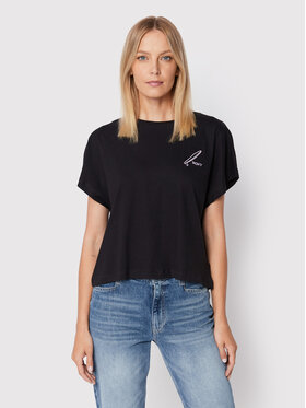 Roxy Roxy T-Shirt Dream Carve ERJZT05415 Černá Relaxed Fit