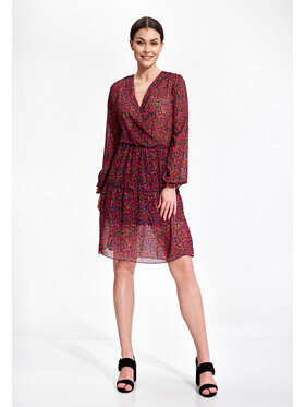 FIGL FIGL Sukienka M859 Bordowy Regular Fit