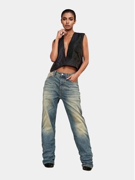 MADE BY SOCIETY MADE BY SOCIETY Spodnie materiałowe Jeans GRAVITY - P27205 Niebieski Basic Fit