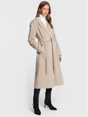 Calvin Klein Calvin Klein Gyapjú kabát Wrap K20K204951 Szürke Regular Fit