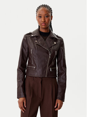Morgan Morgan Jacke aus Kunstleder 202-GRAMMO.N Braun Regular Fit