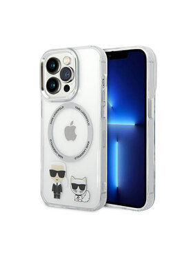 KARL LAGERFELD KARL LAGERFELD Etui na telefon Karl & Choupette Aluminium MagSafe Przezroczysty