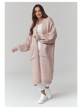 Makadamia Makadamia Sweter S172 Różowy Loose Fit