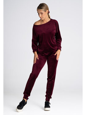 FIGL FIGLFIGL Pantaloni da donna M965 Bordeaux Regular Fit