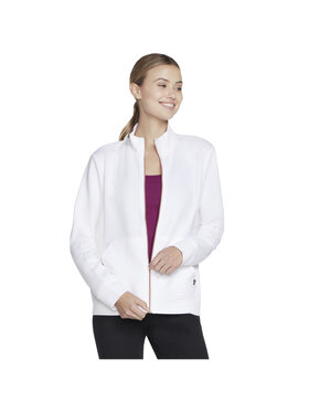 Skechers Skechers Bluza Skechers Go Walk Everywhere Full Zip Hoodless Biały Regular Fit