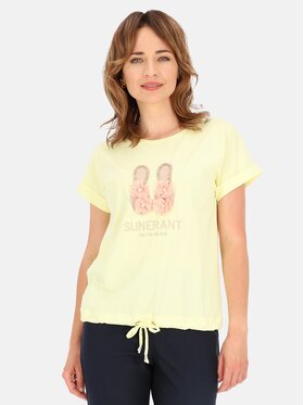 Perso Perso T-Shirt TCE249000F Żółty Regular Fit