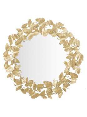 MIAhome MIAhome Lustro metalowe Foglie 87 cm Złoty