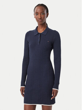 Tommy Jeans Tommy Jeans Φόρεμα υφασμάτινο DW0DW23317 Σκούρο μπλε Slim Fit