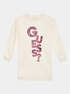 Guess Guess Sukienka codzienna J3BK01 KAZQ2 Écru Regular Fit