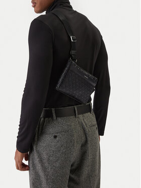 Calvin Klein Calvin Klein Crossover torbica Emblem Aop Emboss Square Sling LV04D3277G Crna