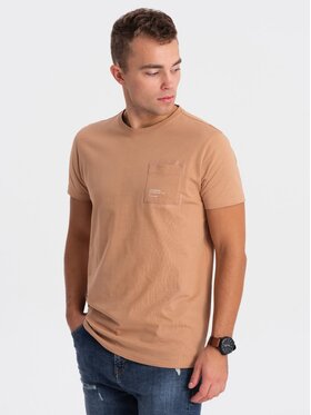 Ombre Ombre T-Shirt OM-TSPT-0154 Béžová Regular Fit