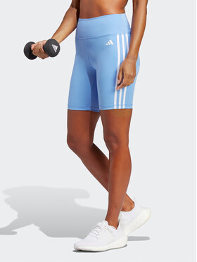 adidas adidas Pantaloncini sportivi Training Essentials 3-Stripes High-Waisted Short Leggings IC8311 Blu