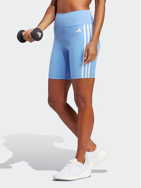 adidas adidas Športne kratke hlače Training Essentials 3-Stripes High-Waisted Short Leggings IC8311 Modra