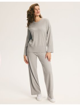Esotiq Esotiq Komplet sweter i spodnie materiałowe 46082 Szary Regular Fit