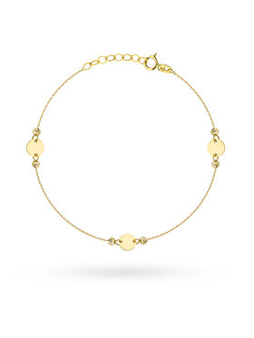 Fugart Fugart Bransoletka Bransoletka złota pełne kółka i diamentowane kulki FUG2-B01058-585 Złoty