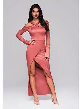 Ombre Ombre Sukienka wieczorowa LA-OM-DLR250 Różowy Regular Fit