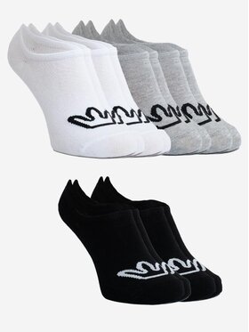 Jigga Wear Jigga Wear Zestaw 6 par stopek unisex Zestaw 6 Par Skarpet Stopek Czarny / Szary / Biały Jigga Wear Crown uni Kolorowy