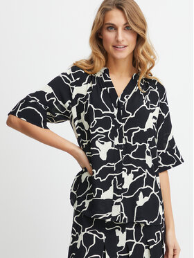 Fransa Fransa Bluse 20611878 Schwarz Relaxed Fit