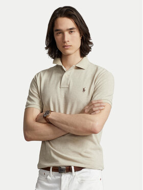 Polo Ralph Lauren Polo Ralph Lauren Тениска с яка и копчета 710536856215 Бежов Slim Fit