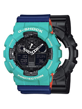 Casio Casio Zegarek SET GA-100-1A1ER + BEZEL 10410475 + PASEK 10527467 Niebieski