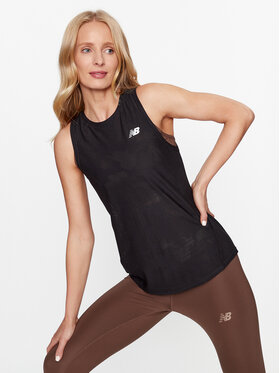 New Balance New Balance топ Q Speed Jacquard Tank WT33280 Черен Regular Fit